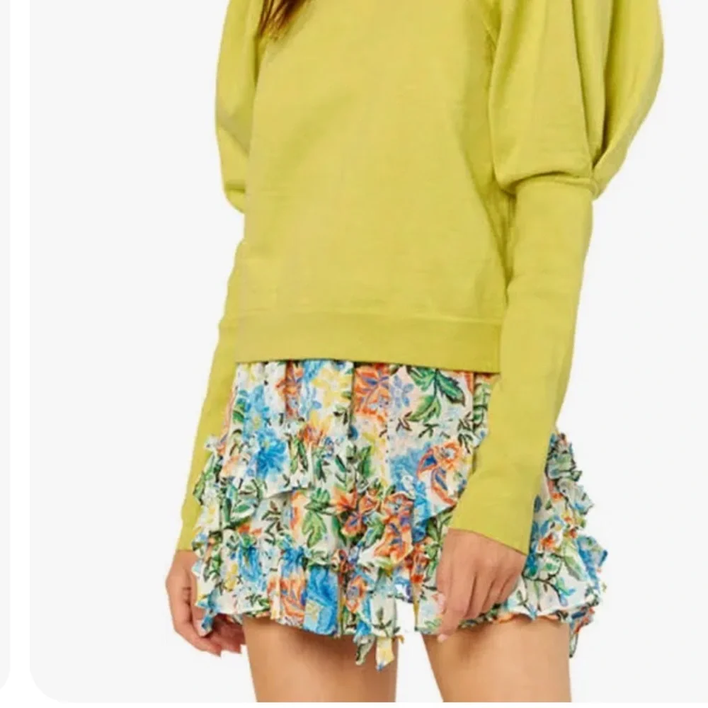Misa Los Angeles Bella skirt floral ruffles women’s small lined (bin S) - Picture 1 of 12